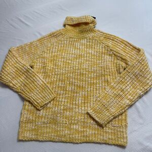 NWT PIOMBO Yellow Chunky Knit Turtleneck Sweater Size Small New